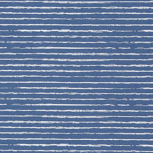 Baumwolljersey Skribbel-Streifen – jeansblau,  image number 1