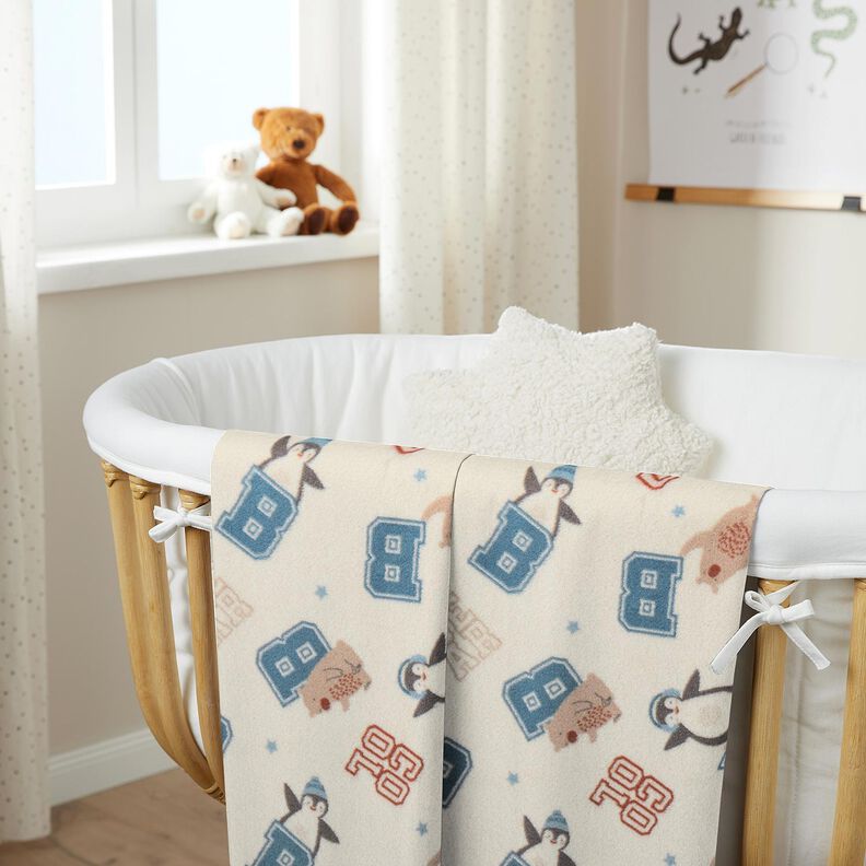 Kuschelfleece Collagejacken-Stil – hellbeige/blau, image number 6