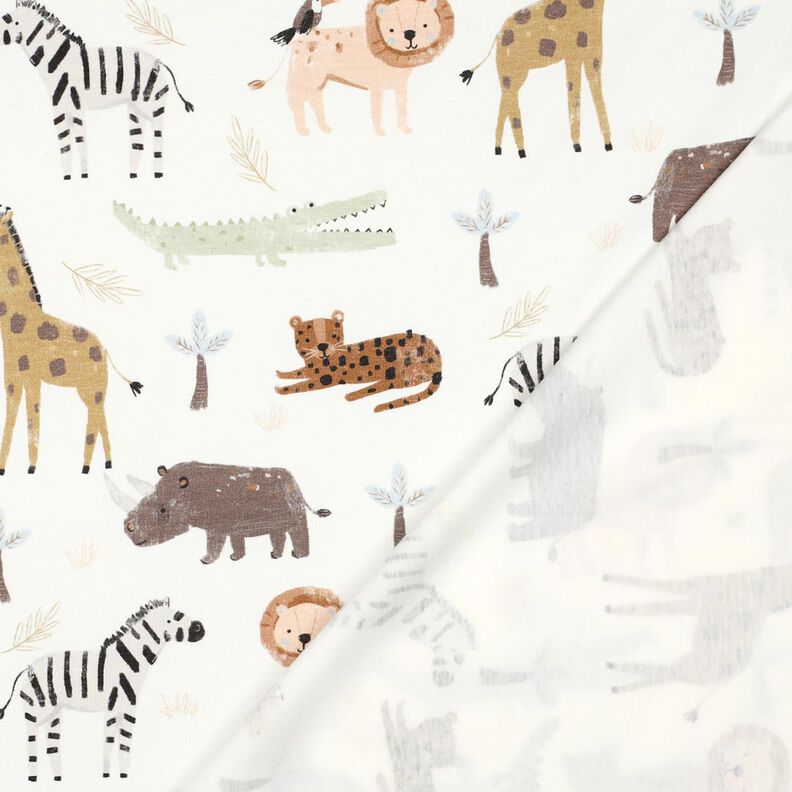 Baumwolljersey Steppentiere Digitaldruck | Poppy Fabrics – elfenbein/dunkelbraun,  image number 4