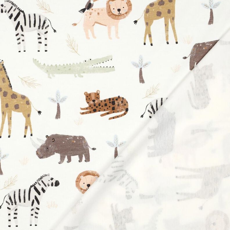 Baumwolljersey Steppentiere Digitaldruck | Poppy Fabrics – elfenbein/dunkelbraun, image number 4