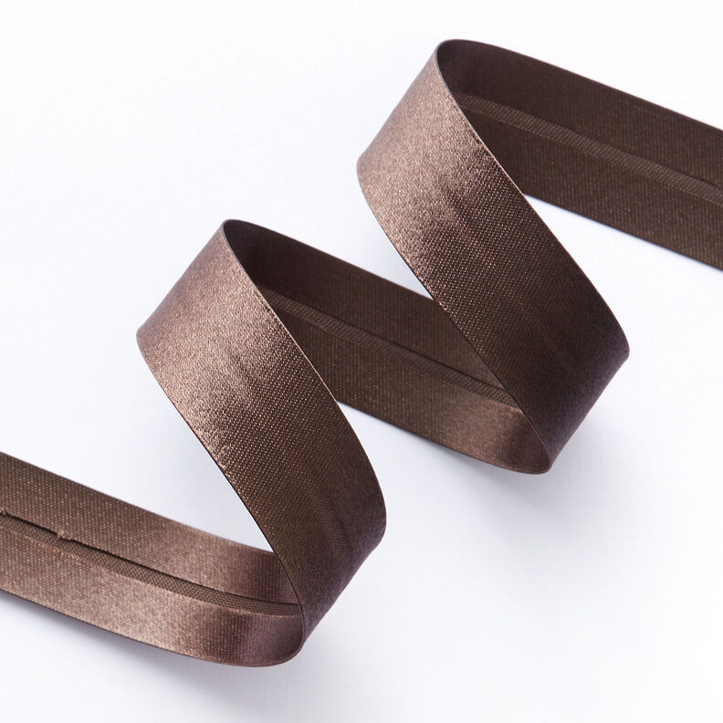 Schrägband Satin [20 mm] – dunkelbraun,  image number 2