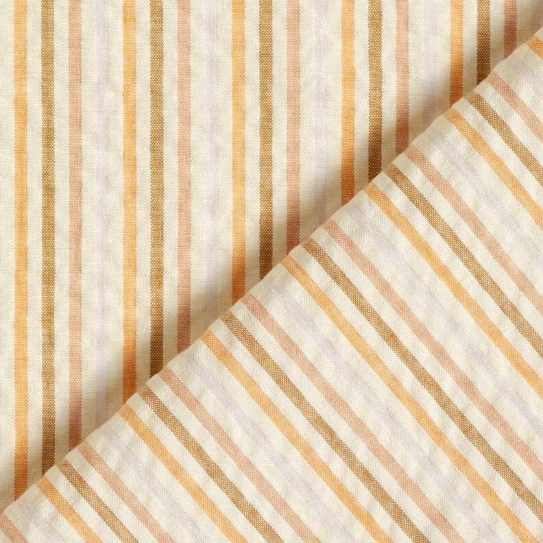 Seersucker Baumwolle Streifen-Mix – apricot/wollweiss,  image number 4