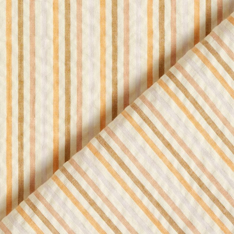 Seersucker Baumwolle Streifen-Mix – apricot/wollweiss, image number 4