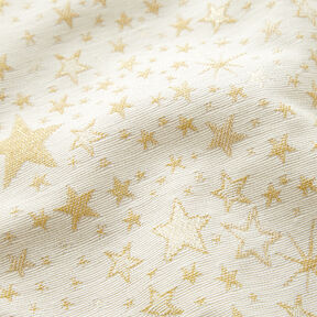 Dekostoff Jacquard Lurex Sternenmeer – hellbeige/gold, 