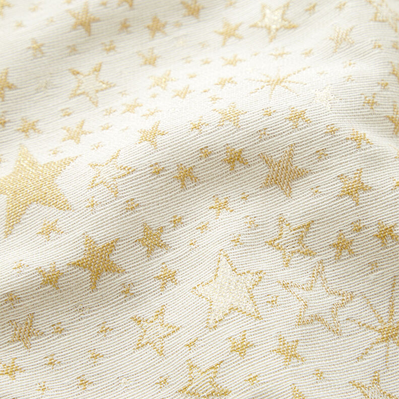 Dekostoff Jacquard Lurex Sternenmeer – hellbeige/gold, image number 2