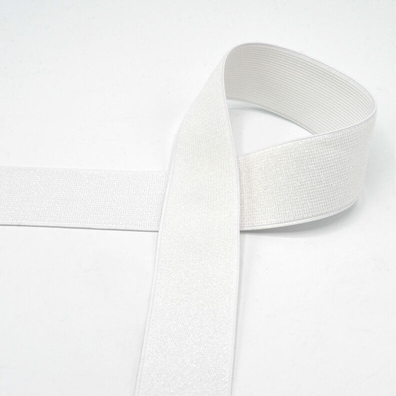 Elastikband Metallic [40 mm] – weiss,  image number 1