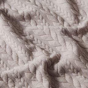 Jerseyjacquard Cloqué Zopfmuster – beige, 