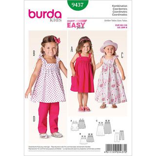 Mädchen-Trägerkleid / Hose | Burda 9437 | 86-116, 