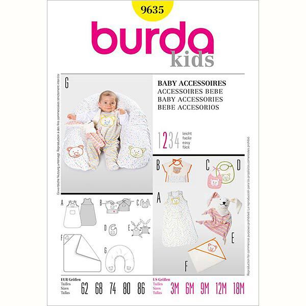 Baby Accessoires | Burda 9635 | 62-86,  image number 1