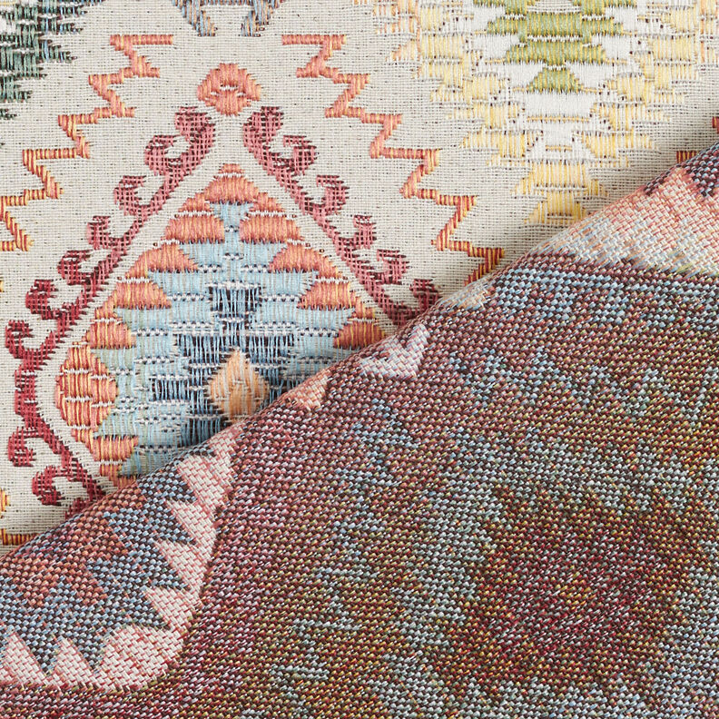Dekostoff Jacquard indischer Teppich – hellbeige,  image number 5