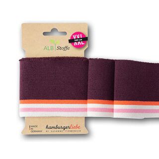 GOTS Strickbündchen CUFF ME COLLEGE [ 140 cm | 7 cm ] | Albstoffe – bordeauxrot/orange, 