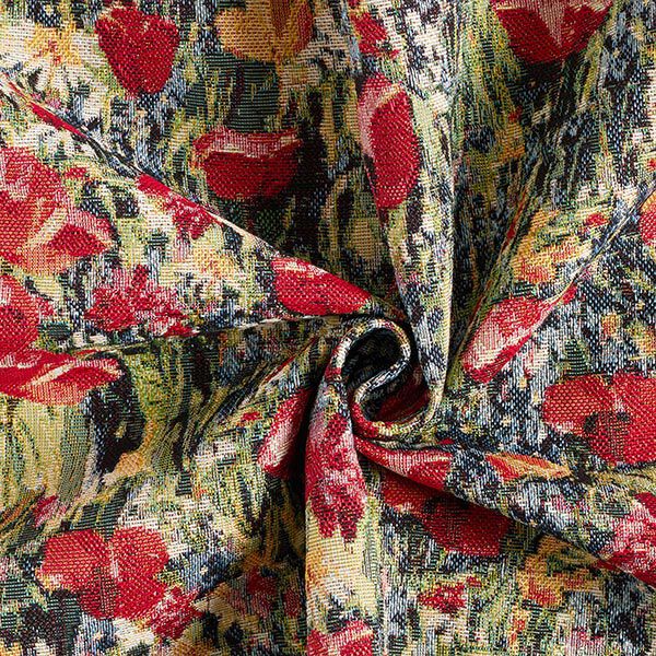Dekostoff Gobelin Mohnblumen – karminrot, image number 3