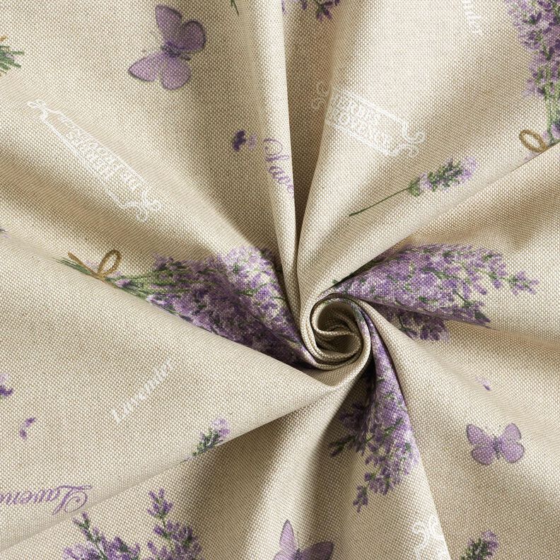 Beschichtete Baumwolle Lavendel-Strauß – natur/lavendel,  image number 4