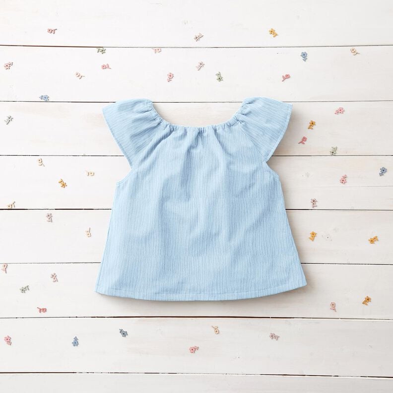 Musselin / Doppel-Krinkel Gewebe – babyblau, image number 8