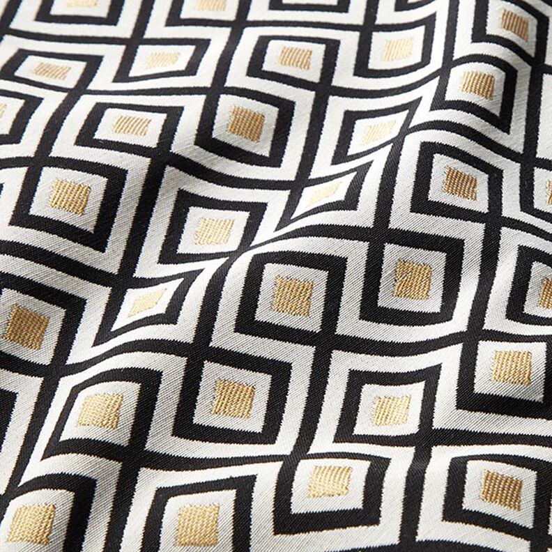 Dekostoff Jacquard Artdecorauten – wollweiss/gold, image number 2