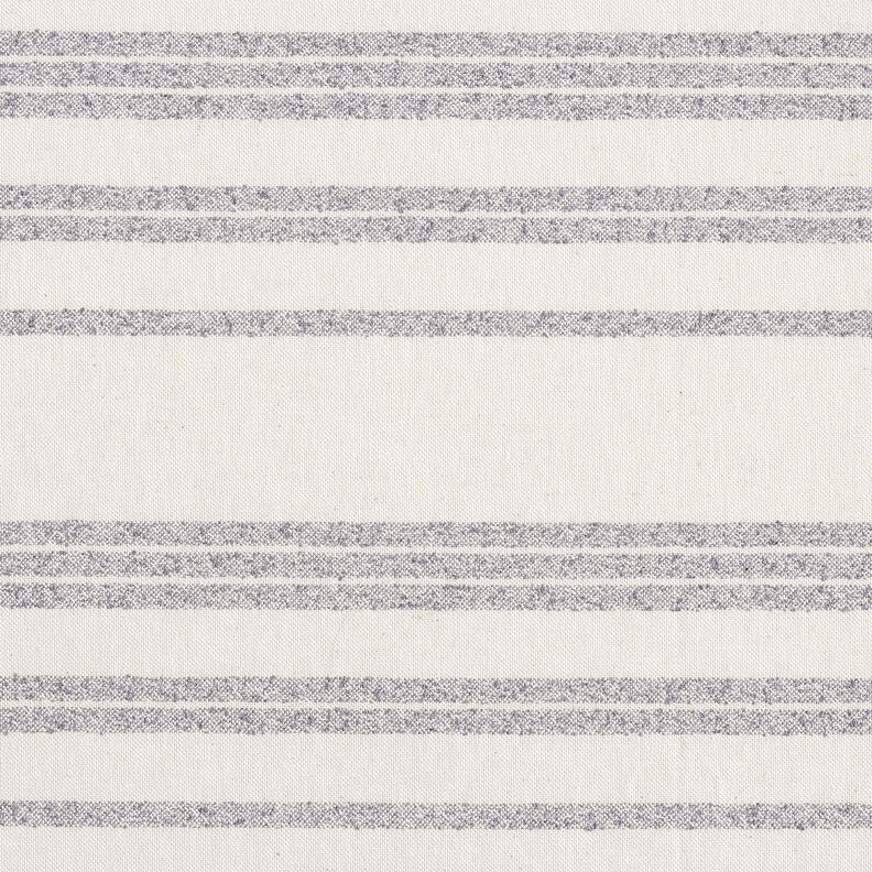 Dekostoff Halbpanama eingewebte Streifen – stahlblau/natur,  image number 1