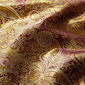 Bekleidungsjacquard Metallic Paisley – lila/gold, 