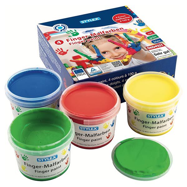 Fingerfarben, 4 Becher à 100 ml, image number 1