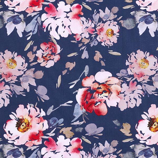 Softshell Aquarell-Blumen – marineblau, image number 1
