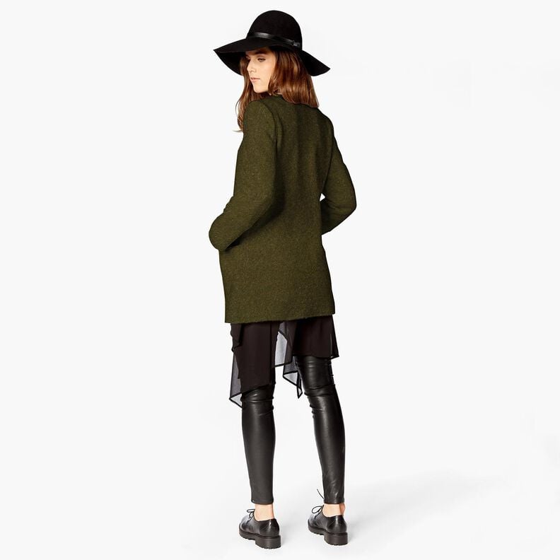 Woll-Fleece reine Schurwolle Uni – dunkeloliv, image number 5