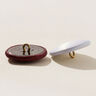 Bezogener Knopf, Brautsatin – bordeauxrot,  thumbnail number 2