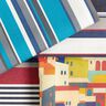 Outdoorstoff Canvas gemischte Streifen – weiss/marineblau,  thumbnail number 5