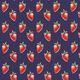 Baumwolljersey Erdbeeren Digitaldruck | STENZO – marineblau/feuerrot,  thumbnail number 1