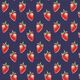 Baumwolljersey Erdbeeren Digitaldruck | STENZO – marineblau/feuerrot,  thumbnail number 1