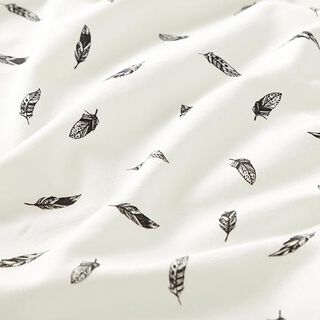 Baumwolljersey Federn – wollweiss, 