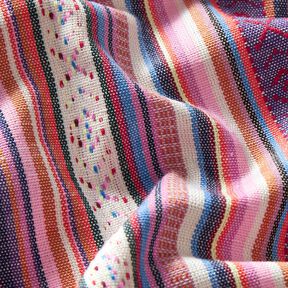 Dekostoff Jacquard Pastell-Streifen – rosa/lila, 