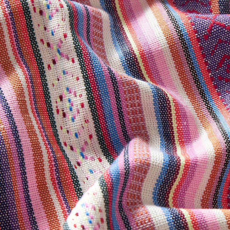Dekostoff Jacquard Pastell-Streifen – rosa/lila,  image number 2