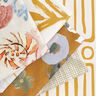 Dekostoff Halbpanama bunte Korallen – helltaupe/aquablau,  thumbnail number 5