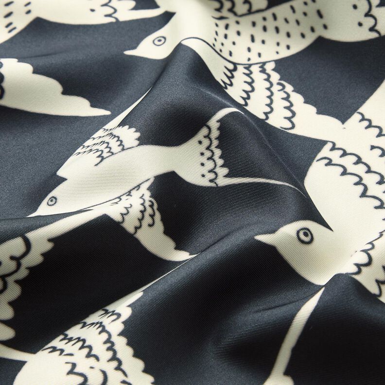 Satin-Panel Schwalben | Katia Fabrics – anthrazit/creme, image number 10