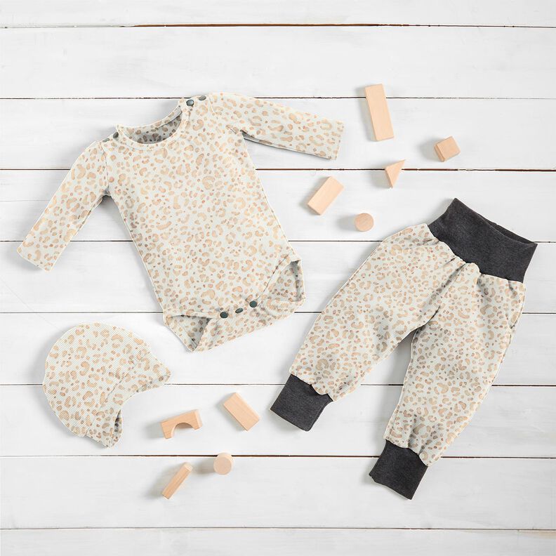 Rippenjersey zarter Leo Digitaldruck &ndash; weiss,  image number 5