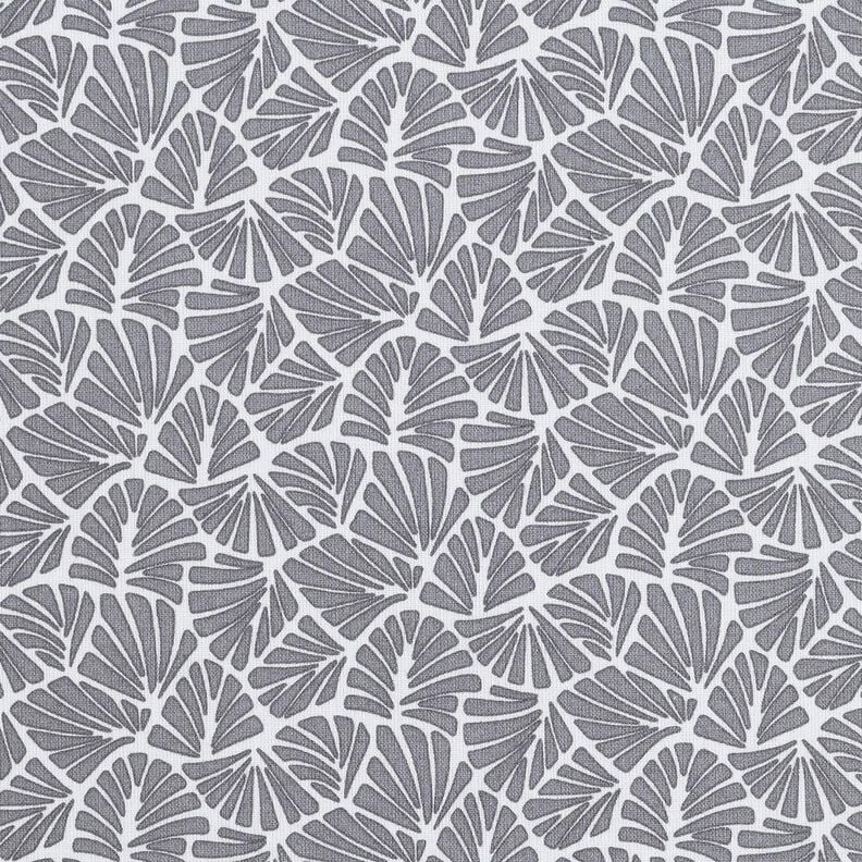 Beschichtete Baumwolle abstrakte Mini-Blätter – grau/weiss, image number 1