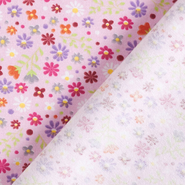 Baumwolljersey Blumenwiese – rosa | Reststück 50cm