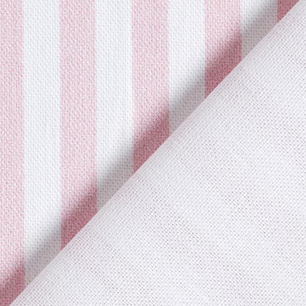 Dekostoff Halbpanama Längsstreifen – rosé/weiss | Reststück 50cm,  image number 4