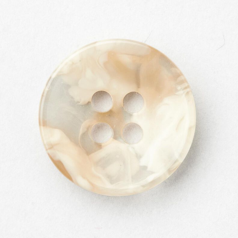 4-loch-Knopf marmoriert [Ø 15 mm] – creme/beige,  image number 1