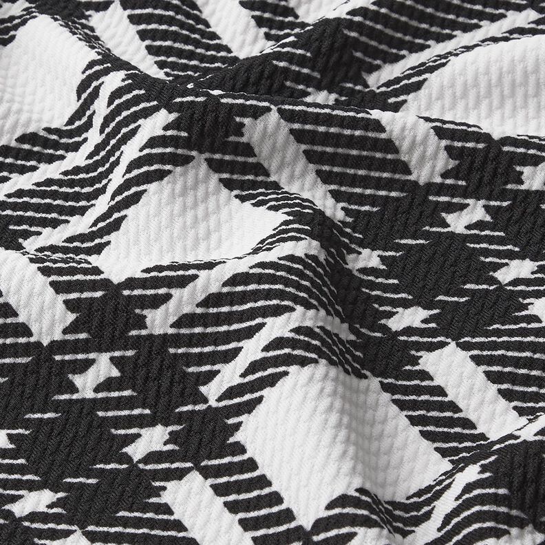 Strickjacquard Karo Struktur – schwarz/weiss,  image number 2