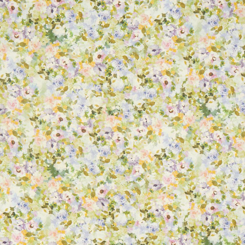 Chiffon Blumenmeer recycelt – pastellviolett/lindgrün,  image number 1