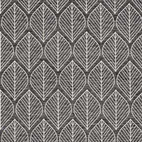 Dekostoff Jacquard Blätter – anthrazit, 