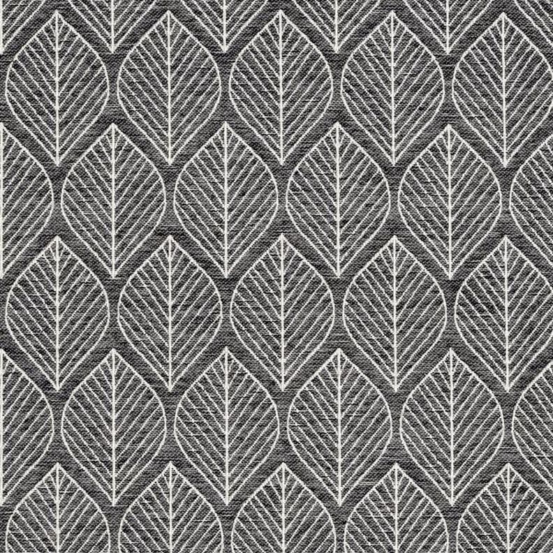 Dekostoff Jacquard Blätter – anthrazit,  image number 1