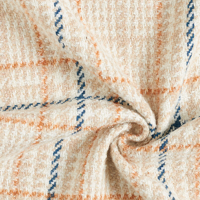 Mantelstoff Karo & Hahnentritt – weiss/hellbeige,  image number 3