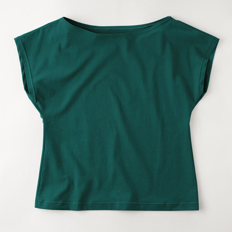 Baumwolljersey Medium Uni – blautanne, image number 8