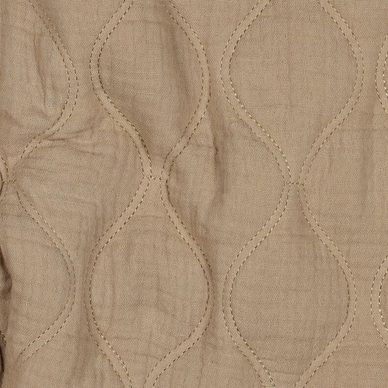 Steppstoff Musselin Wellen – dunkelbeige, image number 2
