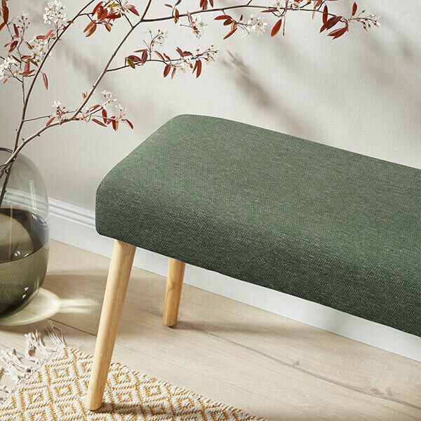 Polsterstoff Melange Gemma – dunkelgrün | Reststück 100cm