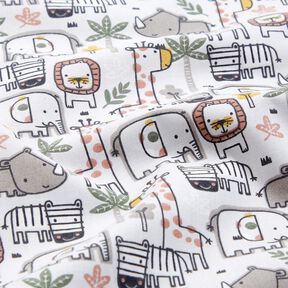 Baumwollstoff Cretonne kleine Wildtiere – silbergrau, 