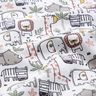 Baumwollstoff Cretonne kleine Wildtiere – silbergrau,  thumbnail number 2