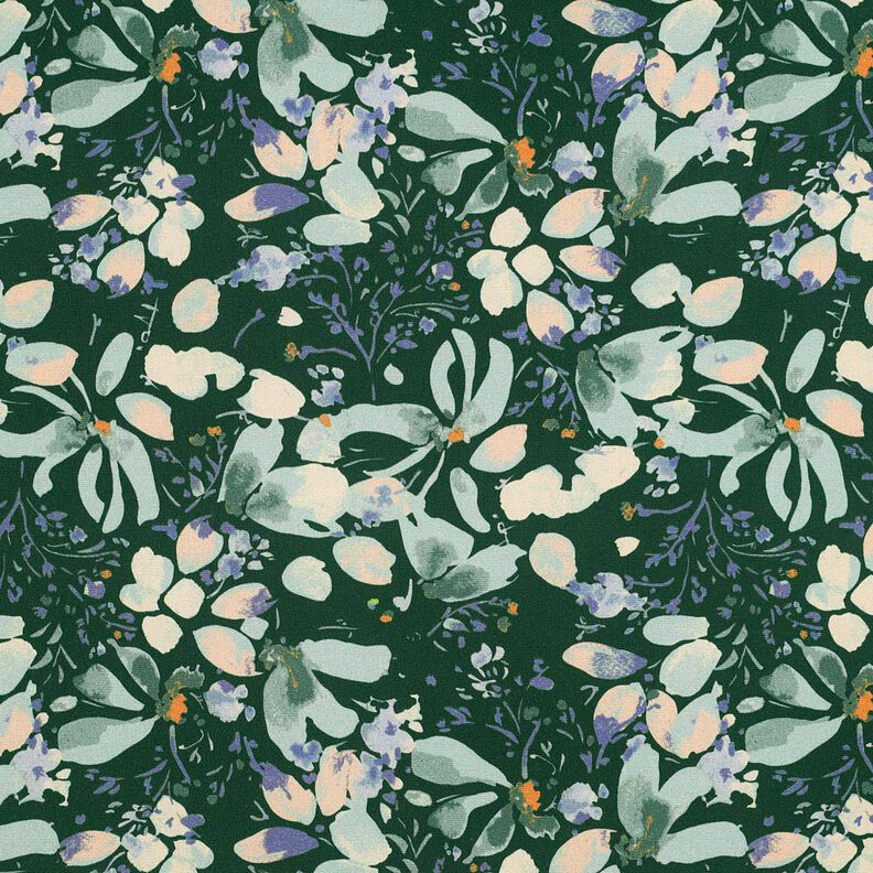 Viskosestoff Frühlingsblüten Digitaldruck – dunkelgrün/hellmint,  image number 1