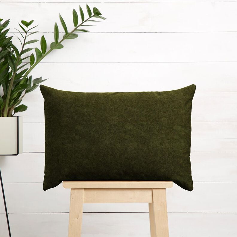 Frotteestoff Stretch Uni – dunkeloliv, image number 6